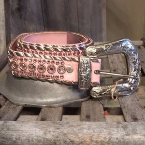 Kippy’s Pink Rhinestone Leather Belt